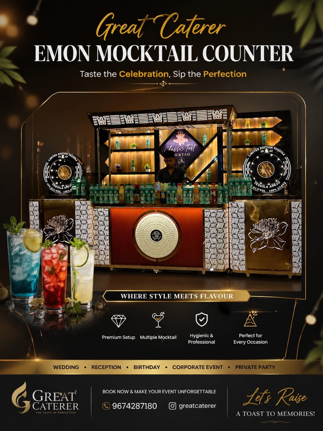 Live mocktail and starter counter